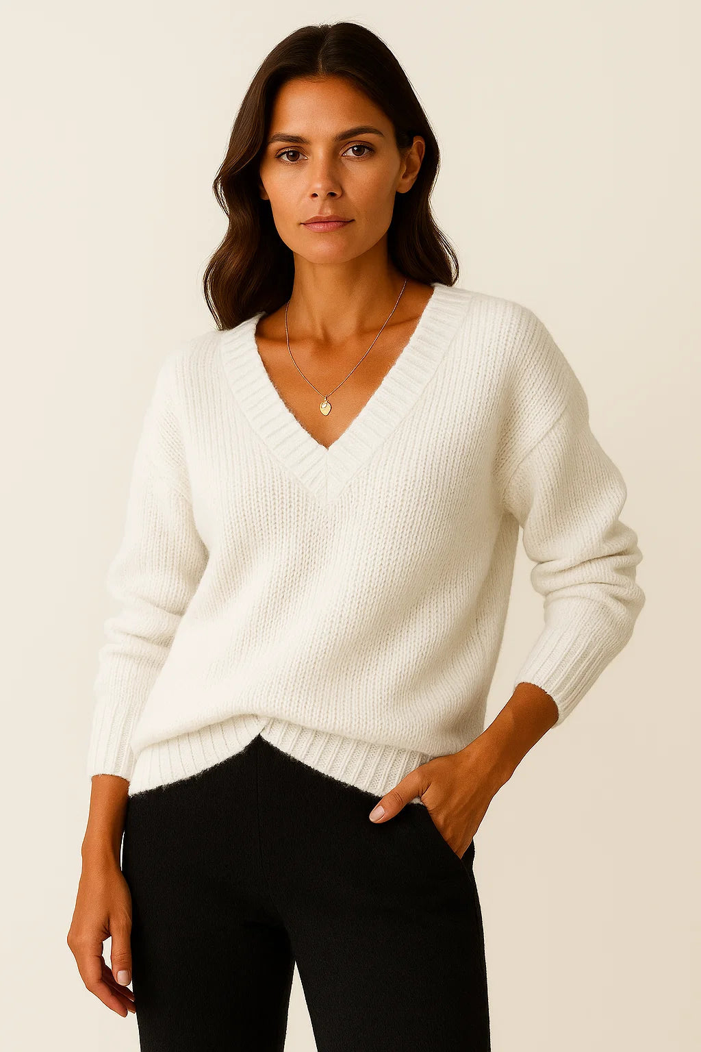 Marina | Eleganter Pullover mit V Ausschnitt