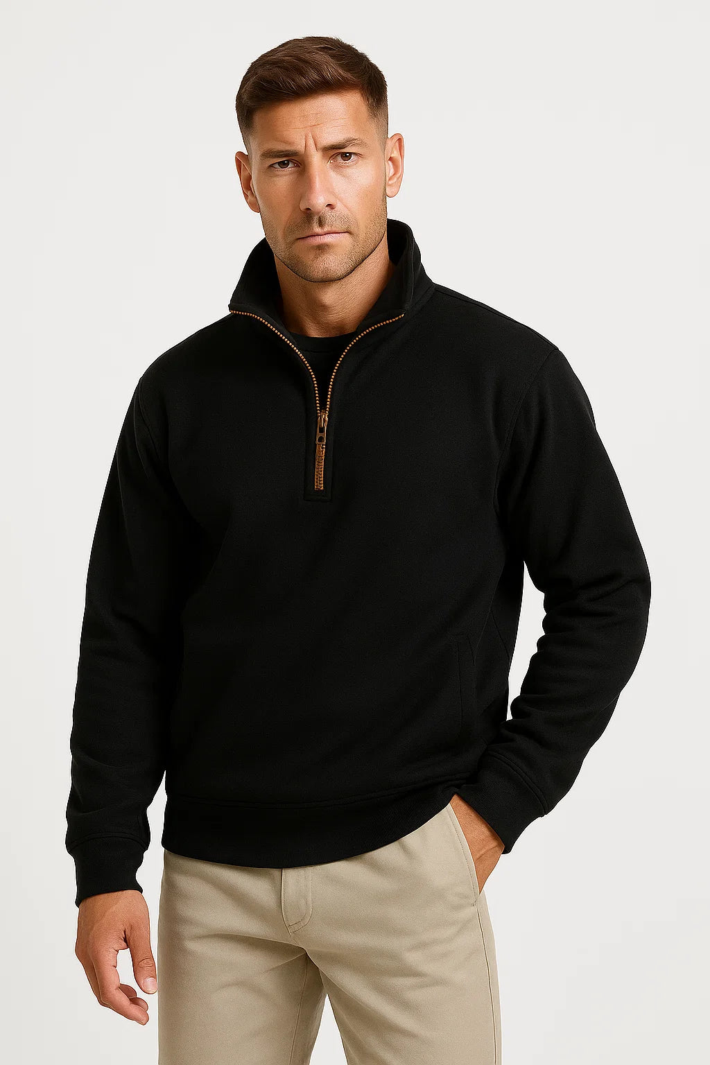 Martin | Stilvoller Fleece-Pullover mit halbem Reißverschluss