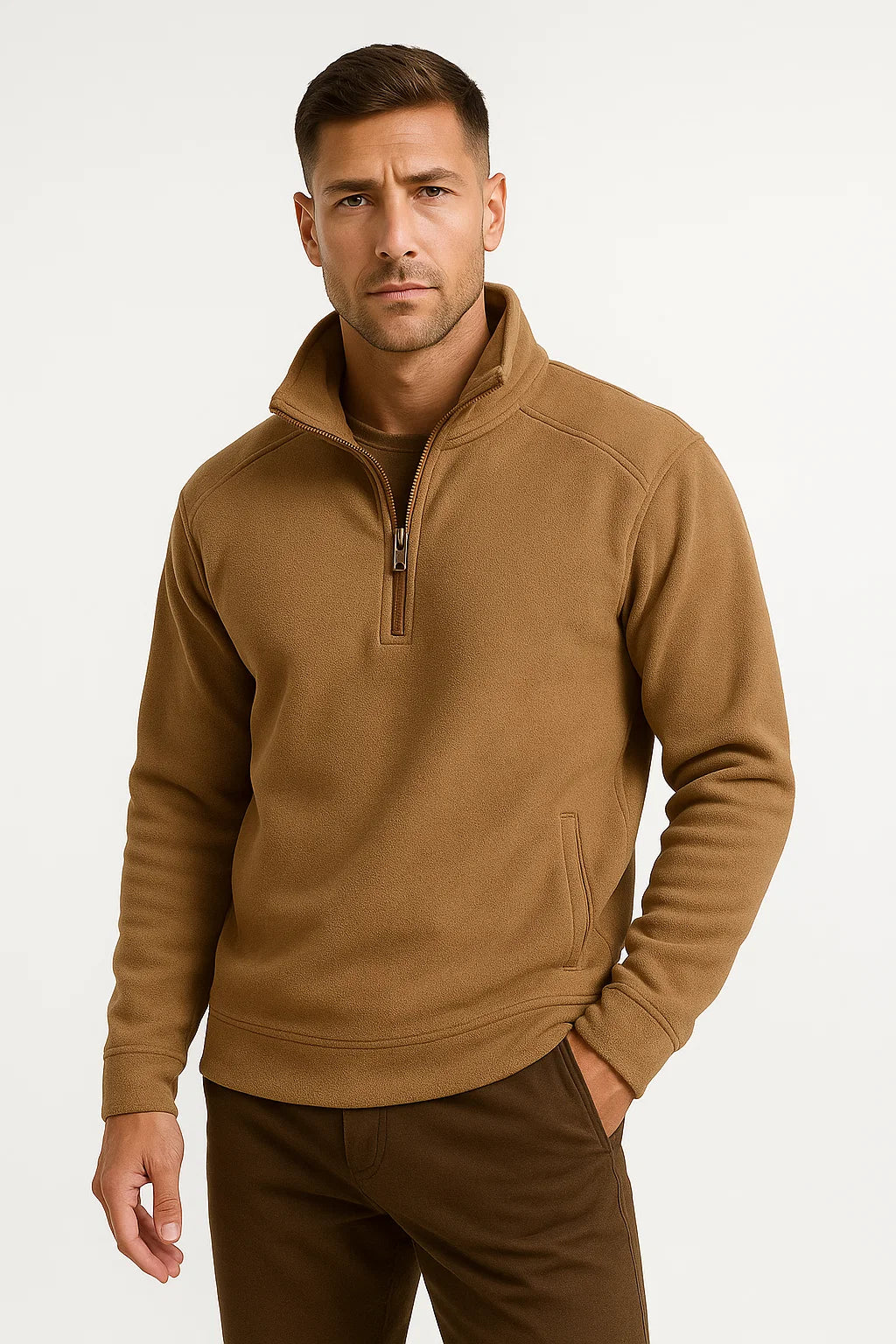 Martin | Stilvoller Fleece-Pullover mit halbem Reißverschluss