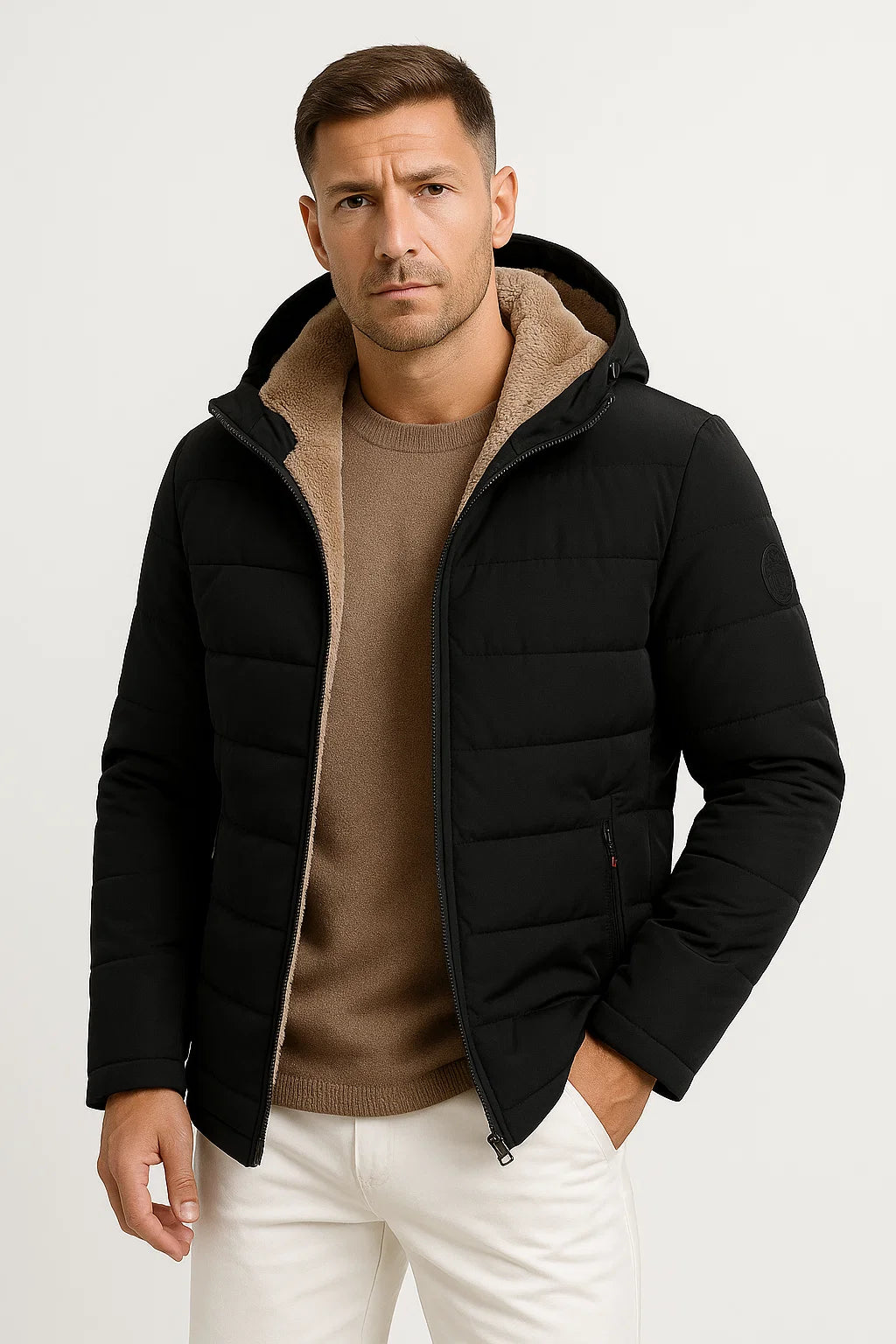 Mens Fleece Jacket Black Thick Windproof Casual 5XL Winter Outdoor 4