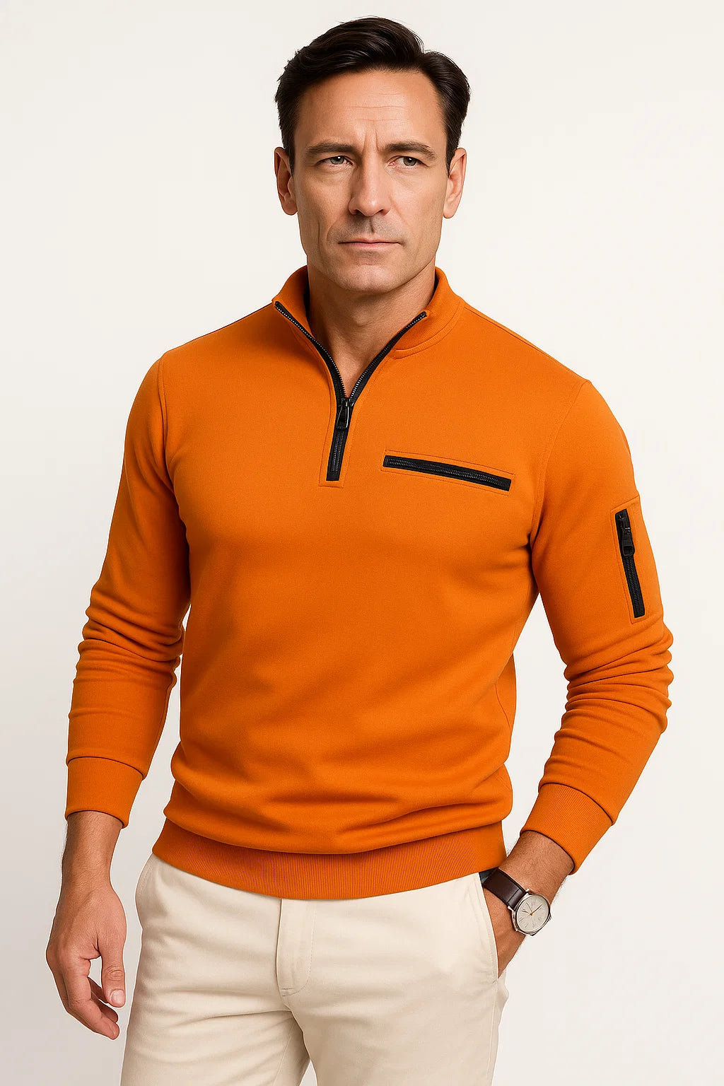 Louis | Eleganter Pullover mit Reißverschluss