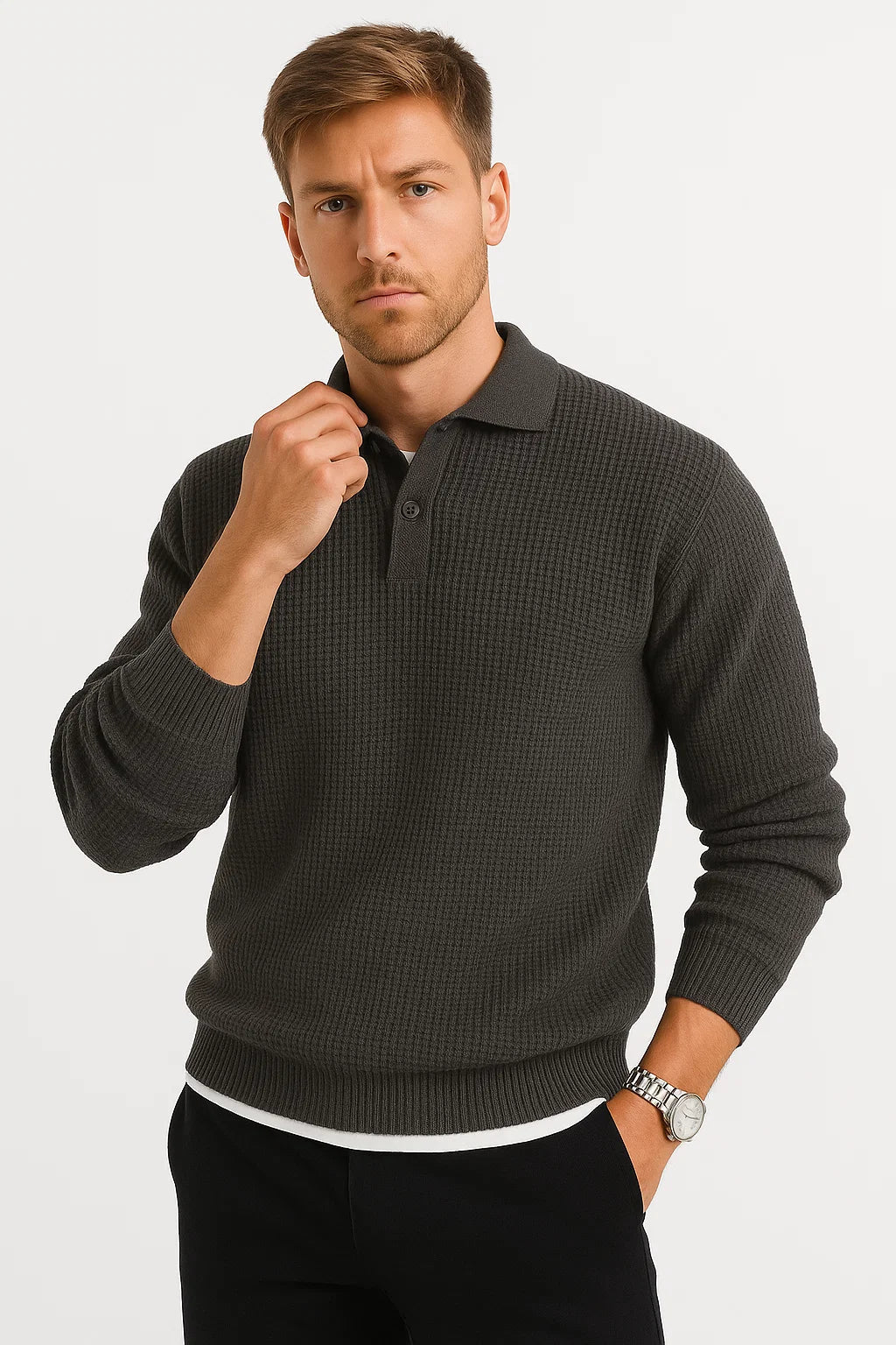 Moritz | Bequemer und leichter Polo-Pullover