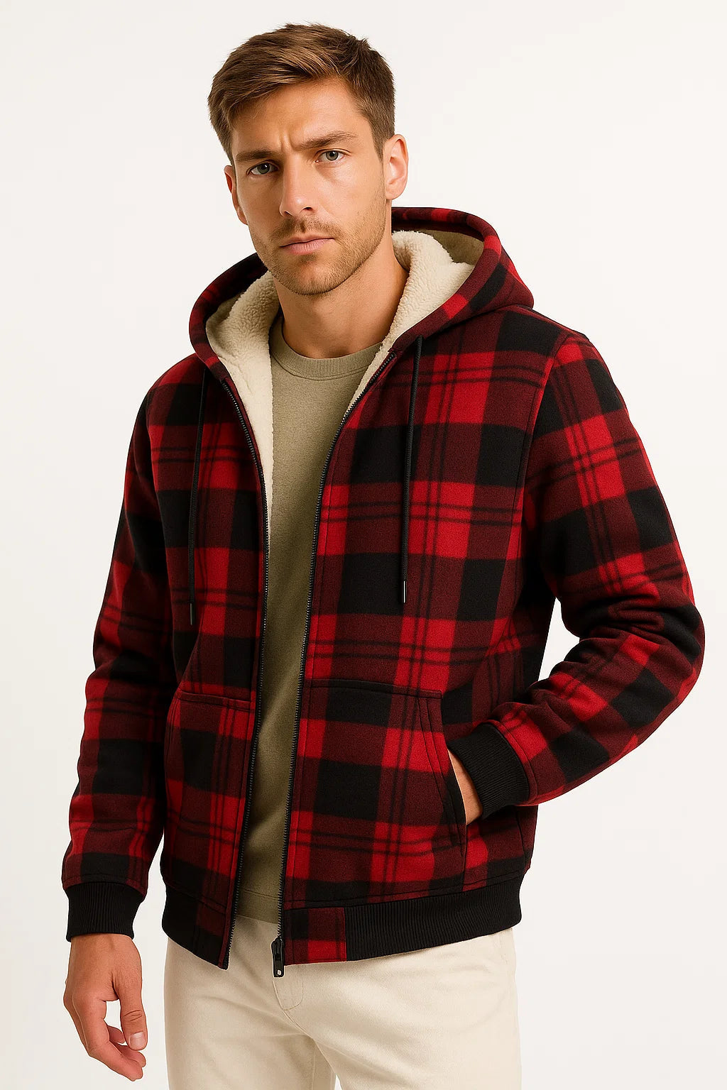 Mens Winter Jacket Black Fleece Lining Warm Insulation Casual Men 4