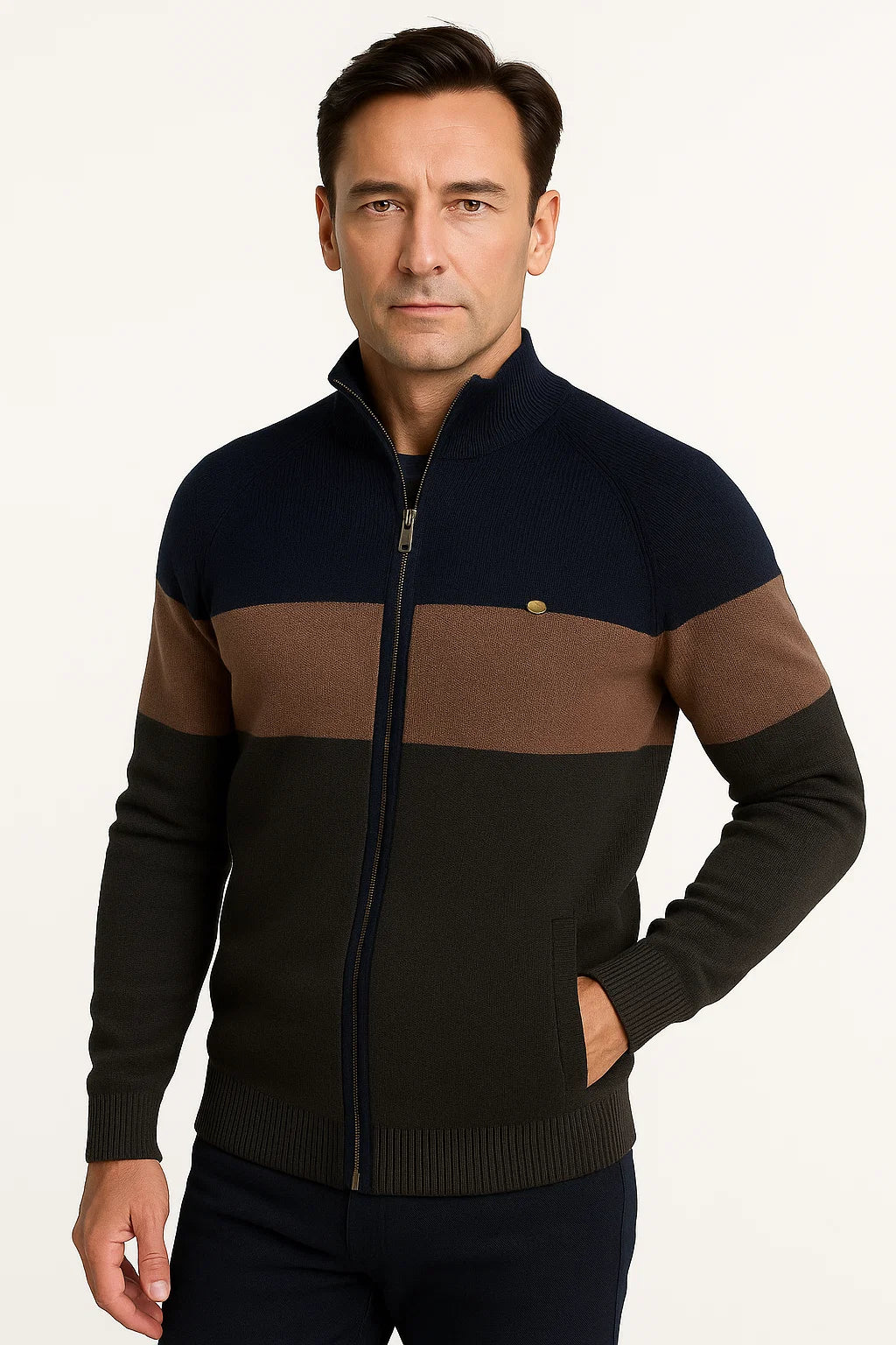 Peter | Stilvoller mehrfarbiger Pullover