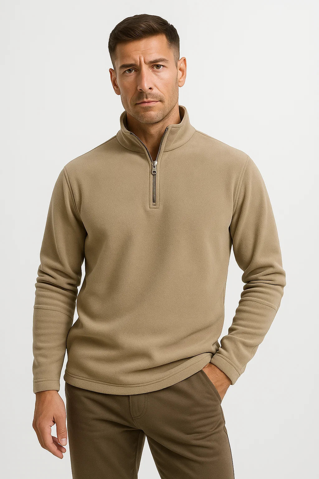 Mens Quarter Zip Sweatshirt Polar Fleece Long Sleeve Comfortable for Layering 5