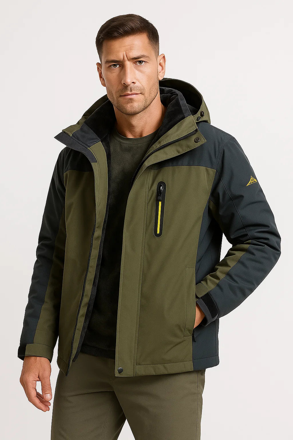 Mens Winter Jacket Waterproof Polyester Insulated Fleece Lined Windproof 5