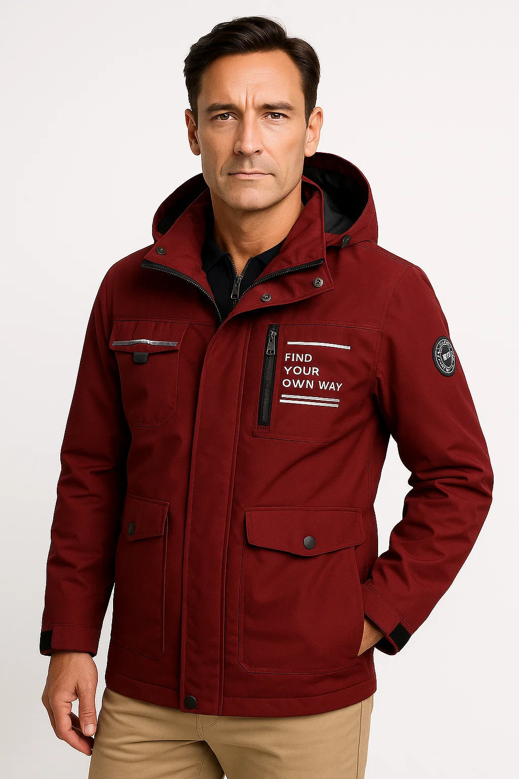 Oskar | Polyester Steppjacke mit Kapuze