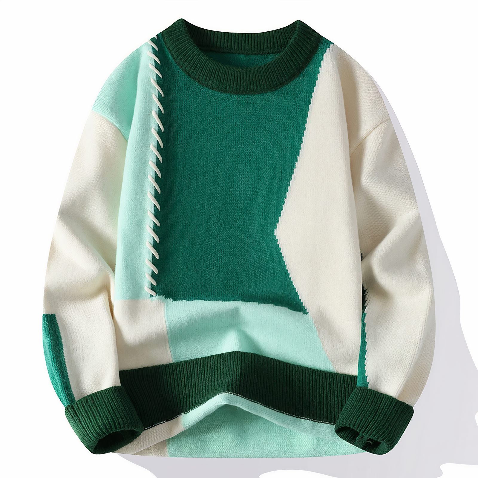 Ralph | Eleganter Patchwork Strickpullover