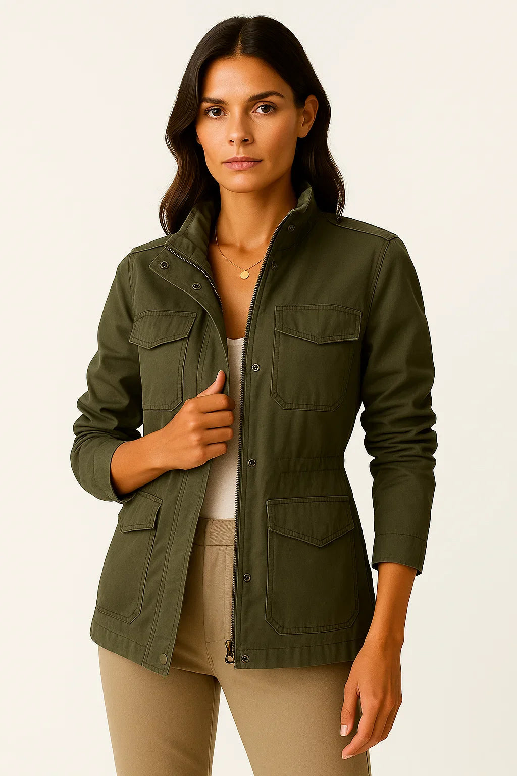 Jacket Womens Polyester Elegant Casual Design With Practical Pockets 5