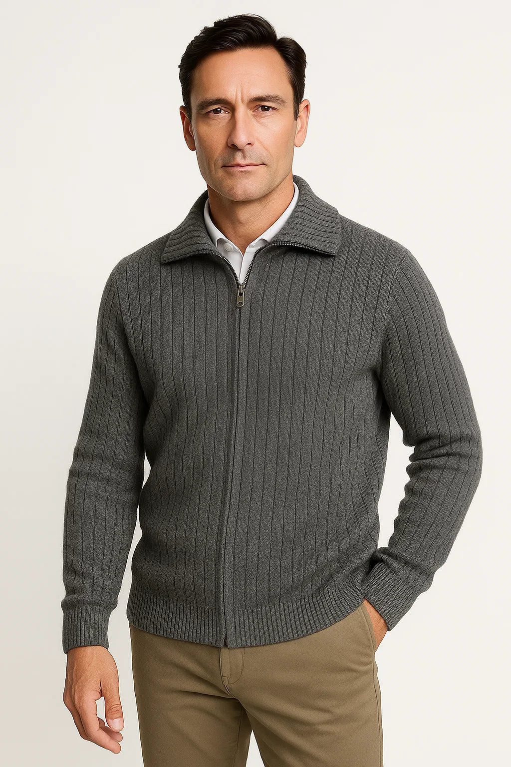 Finn | Stehkragen und Reißverschluss Pullover