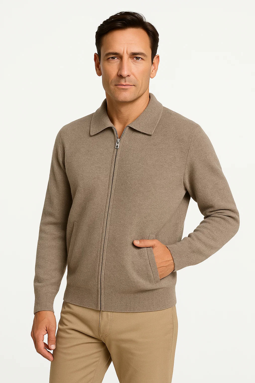 Elias | Eleganter und warmer Reißverschluss Pullover