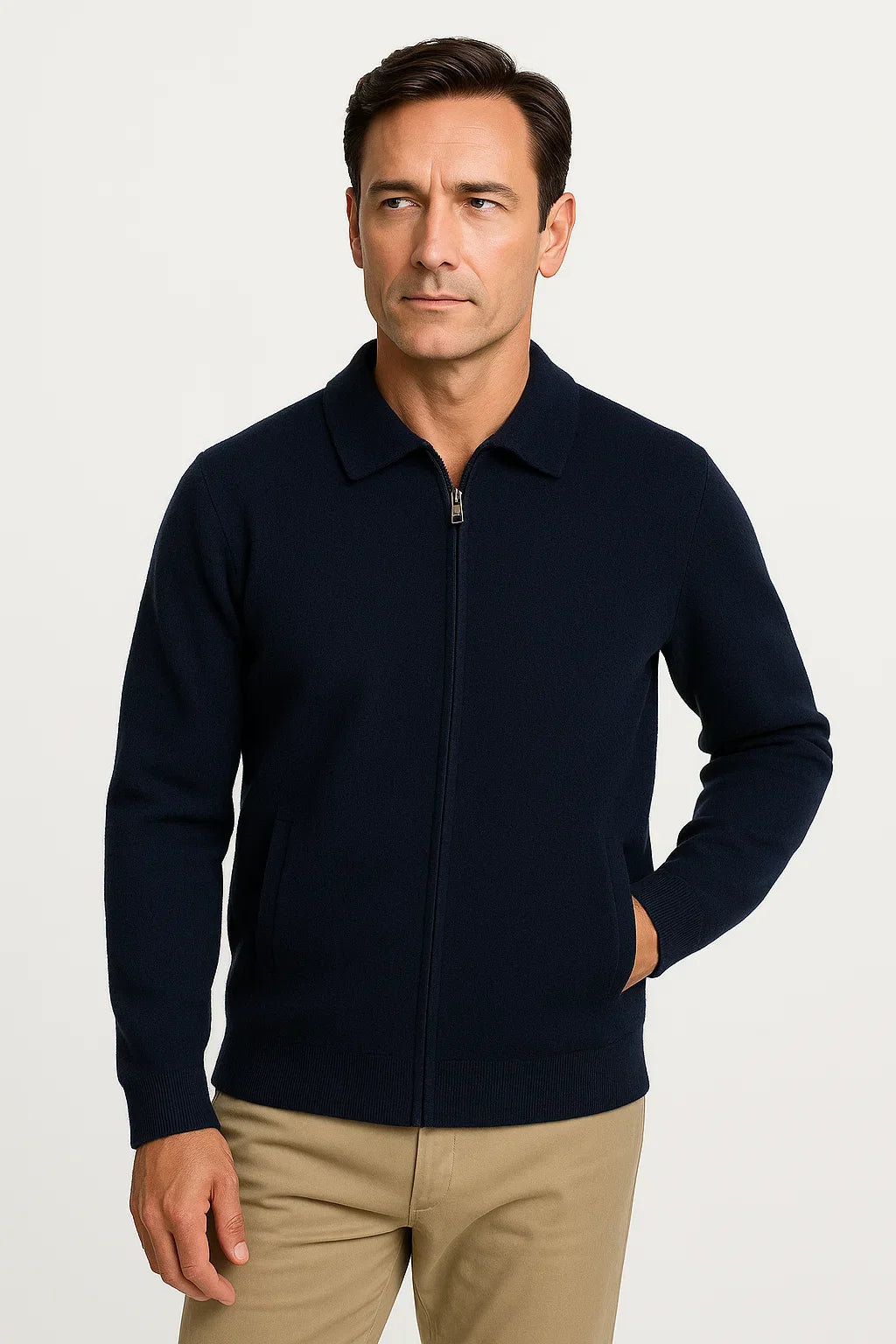 Elias | Eleganter und warmer Reißverschluss Pullover