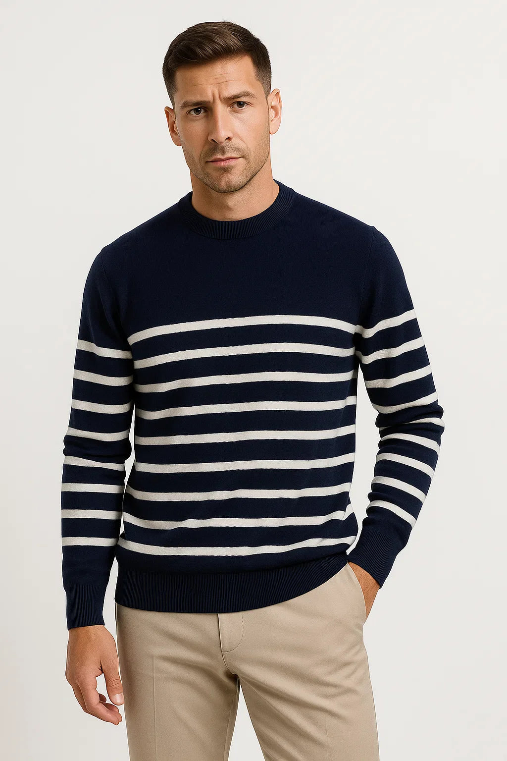 Heinrich | Stilvoller gestreifter Wollpullover